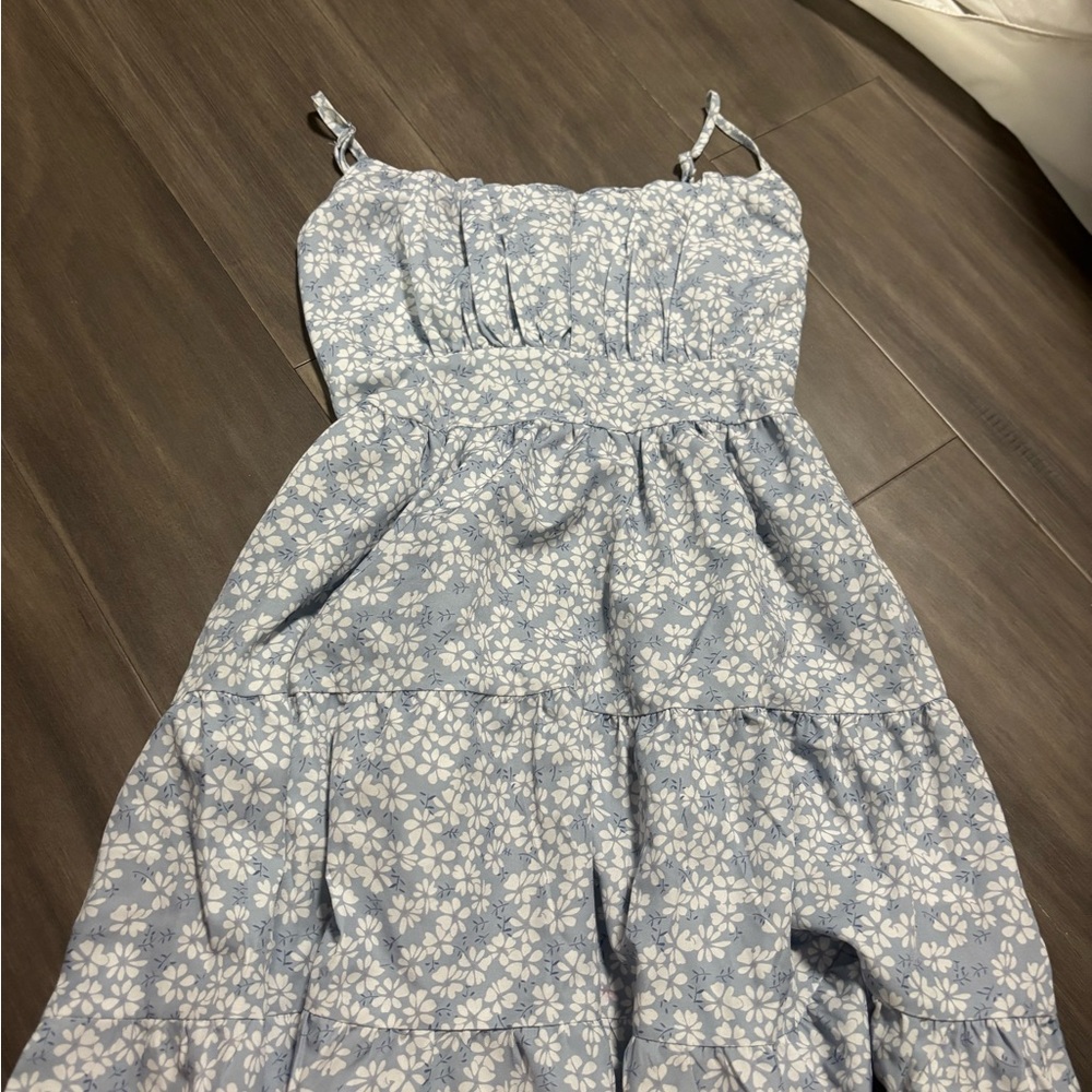 SHEIN Blue and White Floral Dress
